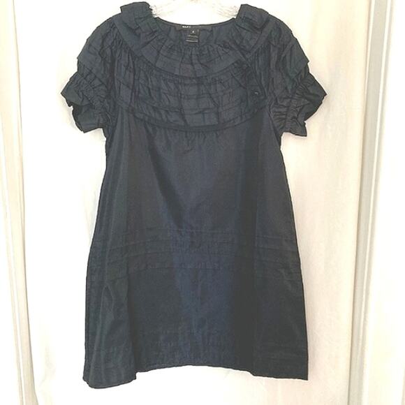 Marc Jacobs NNT Silk Blend Navy & Black Check Ruffled Victorian Couture Dress 2 - Picture 1 of 8